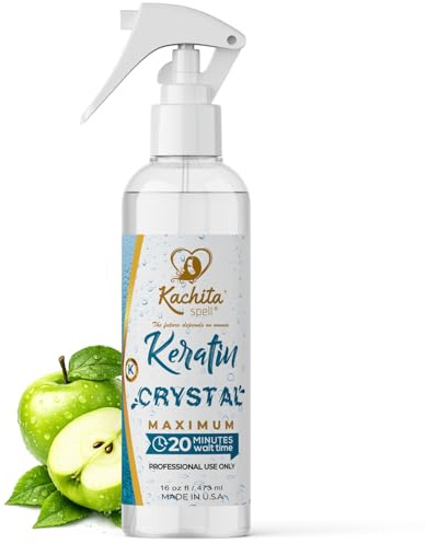 Kachita Spell Keratin Crystal Maximum 20-Minute Express Keratin Hair Straightening Treatment Spray for Long Lasting Blowouts, Home & Professional Use, Keratina / Queratina en Spray, 16 fl oz