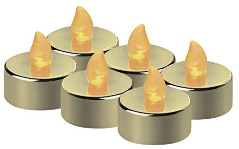 EMOS DCCV13 Lot de 6 bougies chauffe-plat LED sans flamme avec effet vacillant, décoration pour Noël, arbre de Noël, Toussaint, IP20, intérieur, batterie, blanc chaud