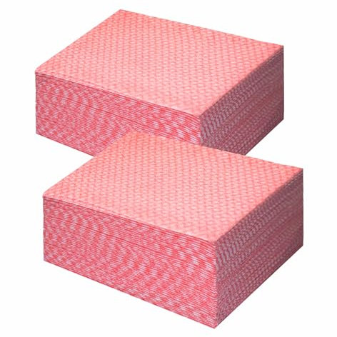 PEACHICHA Disposable J Cloths Reusable Dish Cloths Jay Cloth All Purpose Cleaning Cloths Disposable Kitchen Towels,Red Pack of 100 Pcs