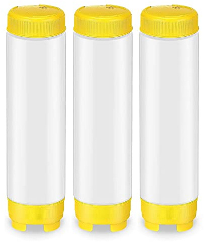 Povxlum Umgekehrte 16-Unzen-Plastik-Quetschflaschen, NachfüLlbare Spitze, GroßEr Ventilspender, GewüRz-Quetschflasche für Saucen, Ketchup