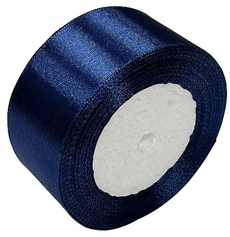 Haobase Satinband, 40mm × 22m Doppelseitiges Polyester Geschenk Geschenkband zum Basteln Weihnachten Valentinstag Sträuße DIY Nähen Projekt Kuchen Hochzeit Party Dekoration (Dark Blue)