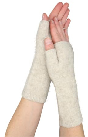 Native World Handgelenkwärmer, Possum Merino und Seide, weich, warm und leicht, fingerlos, hergestellt in Neuseeland, natur, One Size