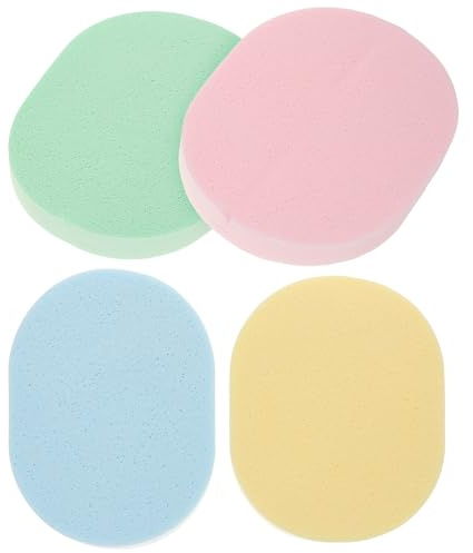 FOMIYES Spugne Viso Pulizia 4 Pezzi, Spugna Detergente Riutilizzabile Per Trucco E Lavaggio Viso, Spugne Esfolianti in Pva, Colori Assortiti Per Curas Della Pelle E Bellezza