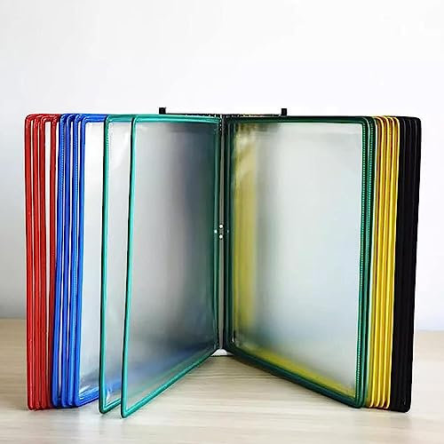 Hängende Wandakten, an der Wand montierte Akten, Aufbewahrungsregale, an der Wand montierter Aktenhalter for A4-Ordner, 20 Fächer, Poster-Flip-Book-Display, Wandmontage-Referenz- und Anzeigesystem, Wa