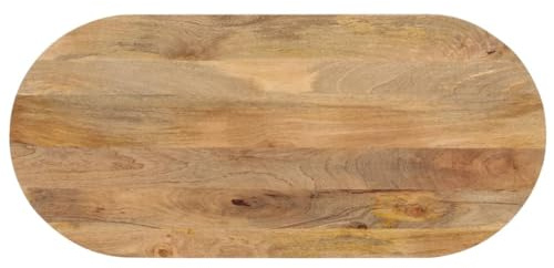 vidaXL Piano Tavolo 90x40x2,5 cm Ovale in Legno Massello di Mango Piano per Tavolo Ovale Piano Sostituzione Tavolo Piano Tavolo in Legno