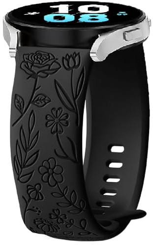 Silicone Watch Strap for Redmi Watch 5 Active/5 Lite, 22mm Flower Bracelet Sport Replacement Band for Samsung Galaxy Gear S3 Classic/S3 Frontier/Watch 46mm/Watch 3 45mm