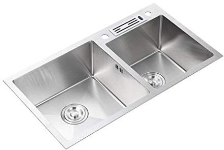 HanDpi Lavello da Cucina con lavabo da Incasso soprapiano con Barra di Scarico o lavello di Servizio in Acciaio Inox Satinato, 780 mm * 430 mm