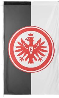 Eintracht Frankfurt Hissfahne Logo weiss/schwarz 150 x 250 cm, Hochformat
