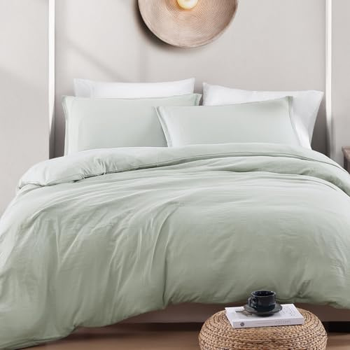 LANE LINEN King Duvet Cover Set Mineral - Pre Washed Soft Microfibre Polyester Duvet Cover with Pillow case - Bedding Quilt Cover Set