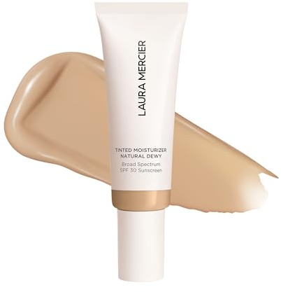Laura Mercier Tinted Moisturizer Natural Dewy with SPF 30: 24HR+ Hydration, Long Lasting, Sheer to Light, Buildable Coverage, Dewy Finish, Improve Skin Tone and Texture, Skin Tint, Oak