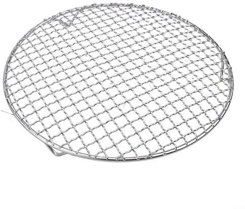 Rejilla de refrigeración redonda, 201 de alambre inoxidable para horno, red de parrilla de barbacoa con 3 patas, para cocinar, hornear al vapor (28 cm)