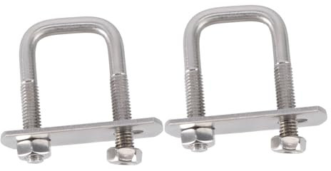 OSOLADY 2pcs Square Clamp u Bracket Stainless Steel Tube Clamp Right-angle Bolts Easy to Loosen Industrial Automotive