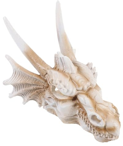 BESPORTBLE Dinosaurier Schädelfigur aus Harz Dekorative Aquarium und Gartenskulptur Bruchfestes Tisch und Outdoor Ornament