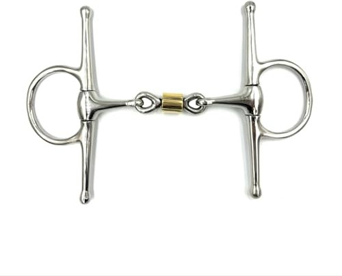 Equine Smile ES0076 Gebiss Knebeltrense Schenkeltrense Doppelt Gebrochen mit beschichteter Kupferrolle aus Edelstahl Gebissstärke 14 mm (14.5 cm)