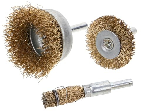 HOMSFOU 3 Piezas Cepillo De Rueda De Alambre Para Pulir Accesorios De Cepillo De Alambre De Acero Para Taladro Eléctrico Para Limpieza Uso Cortadora Agrícola