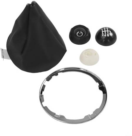 Elchuiaby Schaltknauf 6 Gang Schaltgetriebe 55344048 für Fiat 500 2012-2018 Glanz Schwarz Weiß
