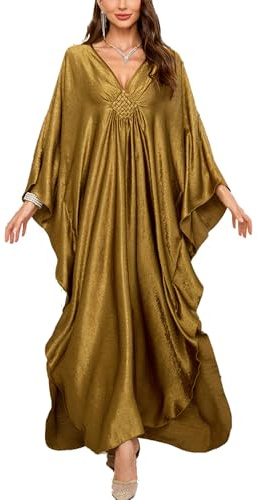 YouKD Vestido largo de caftán para mujer, maxivestido estilo bohemio para traje de baño de playa, batas de playa, ropa de estar por casa de talla única, Altoa única