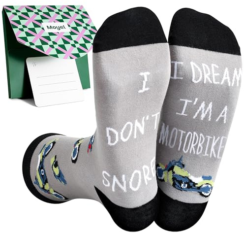 Moyel Motorbike Gifts for Men Funny Mens Socks 9-11 Motorcycle Accessories Motor Bike Gifts Men Present for Motorbike Lovers Christmas Prensents for Dad Husband Grandad Boyfriend Brother Father's Day