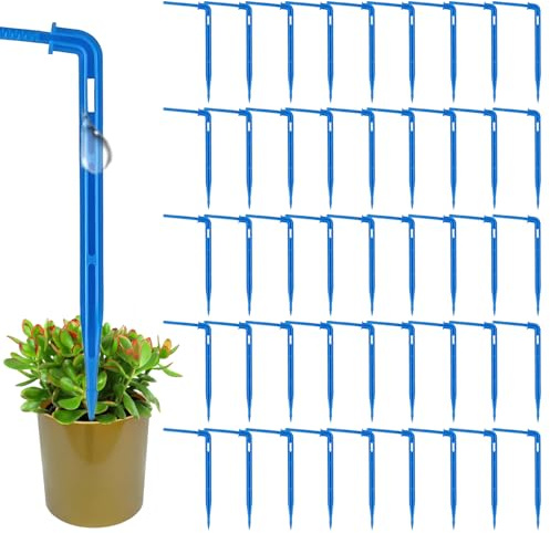 60pcs Irrigation Flèche Goutteur, Irrigation Goutteur Goutteur | Goutteur d’Irrigation, émetteur, Kit d’Arrosage, Serre, Accessoires de Jardin (Bleu)