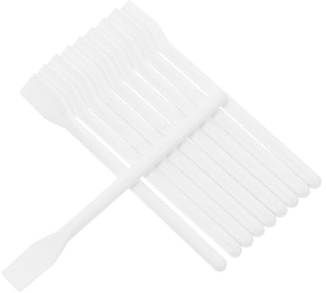 Gogogmee Plastik Spatel 10 Stück Kleiner Spachtel Aus Robustem Kunststoff Weiß Klebstoffverteiler Und Farbmischer Für Kosmetik Bastelarbeiten Und Hautpflege