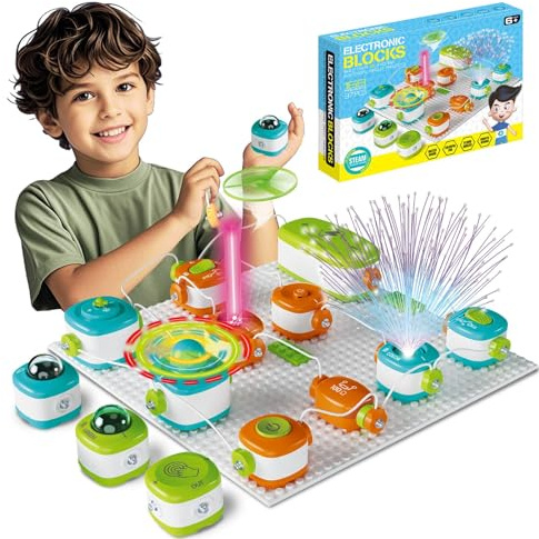 Elektrobaukasten für Kinder ab 6 Jahre, 168 Stromkreis-Experimente mit Licht & Sensoren, STEM Physik Lernspielzeug, Sicherer Bausatz ohne Löten, Pädagogisches Elektronik Set für Schule & Zuhause