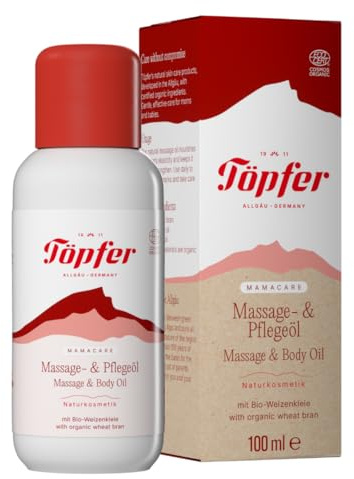 Töpfer Mamacare Massage- & Pflegeöl – Pflege während der Schwangerschaft – mit Bio-Arganöl, Bio-Olivenöl & Marulaöl – 100ml