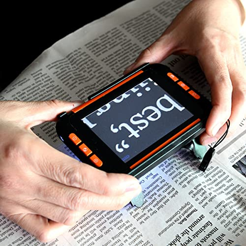 LYFDPN Lente d'Ingrandimento Digitale Video Portatile Portatile da 3,5 Pollici Aiuto alla Lettura elettronico, ausili visivi con Lente d'Ingrandimento Portatile (Orange)