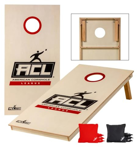 Cornhole Set – 120 x 60 cm – blindhål spel – Wicked Wood – officiellt licensierad uppsättning brädor – 2 x 4 cornhole bags 450 g – cornhole spel utomhus (ACL Design)