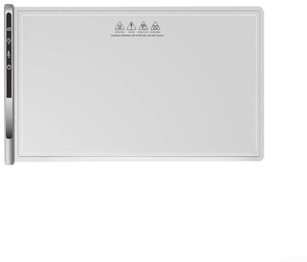 Yhenlovtt Tappetino riscaldante portatile per alimenti con grafene a riscaldamento rapido, 8 livelli di temperatura e spegnimento automatico, silicone alimentare, 67 x 38 cm, per feste e buffet (beige