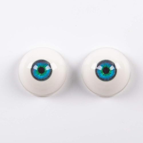 Realistic Acrylic Eyeball Half Round 30mm Doll Eyes Replacement Pair for Full Size Sex Doll, Acrylic Eyeballs for Love Doll, Sexdoll & Custom Doll DIY, Blue