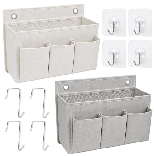 2 stycken hängförvaring, hängande förvaring med 8 krokar, linnetyg, vikbar förvaring, hängande hög kapacitet, väggorganiserare med fickor, förvaring, hängande för skola, sovsal, camping