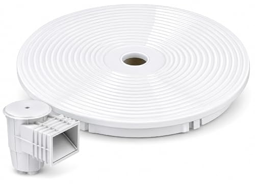 FLUVIA Tapa Circular Skimmer Universal para Piscina con Accesorios Montaje Rapido Color Blanco 21,4 x 18,6 x 2cm Universal Cubierta Superior de Skimmer Piscinas Hoteles Compatible con Astral Pool
