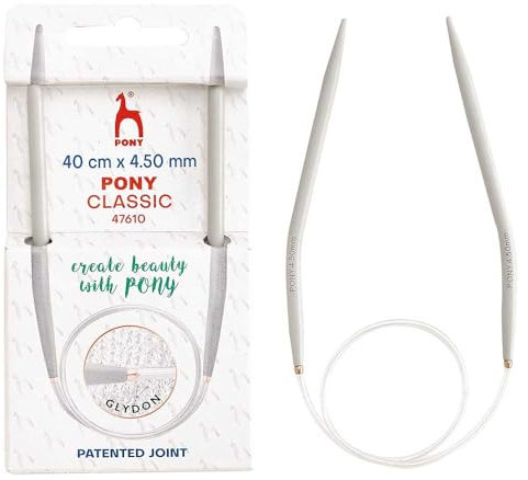 Pony Classic Circular Knitting Needles, Aluminium, 40cm x 4.50mm - 1 Piece