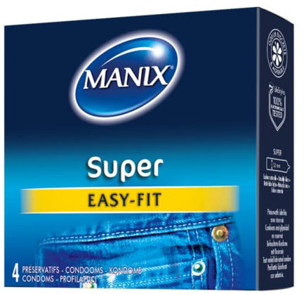 MANIX Super Boîte de 4 Préservatifs Masculin