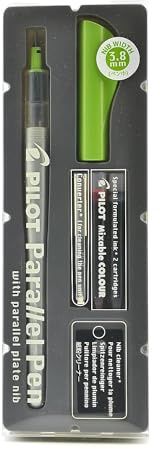 Pilot Parallel Pen 2-Color Calligraphy Pen Set, with Red and Blue Ink Cartridges, 3.8mm Nib (90052)