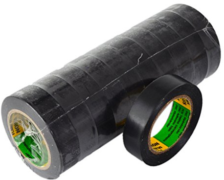 intratec 100% Shopping Isolierband Reparaturband in Schwarz, Länge 10 m, Breite 15mm, 10 Rollen, universell für den Elektrobereich, erfüllt VDE, ÖVE & SEV
