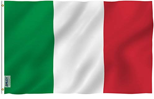 ANLEY Fly Breeze 3x5 Foot (90 X 150cm) Italy Flag - Vivid Color and UV Fade Resistant - Canvas Header and Double Stitched - Italian Flags Polyester with Brass Grommets 3 X 5 Ft