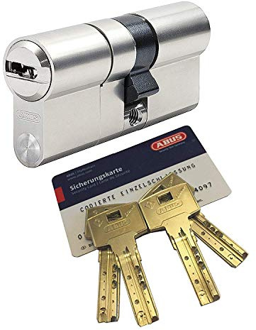 ABUS Bravus.3000 MX Doppelzylinder mit Sicherungskarte und 4 Schlüssel, Länge (a/b) 45/60mm (c=105mm), modulare Bauweise MX erhöhter Bohr.- Zieh- u. Abreißschutz, mit Not-u. Gefahrenfunktion