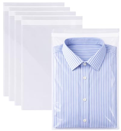 Palucart 100 Selbstklebende transparente Polybeutel Cellophan Beutel für Verpackun von Kleidung a3 Format 30x45+5 cm mit Kleberklappe ideal zum Verpacken von Geschenken
