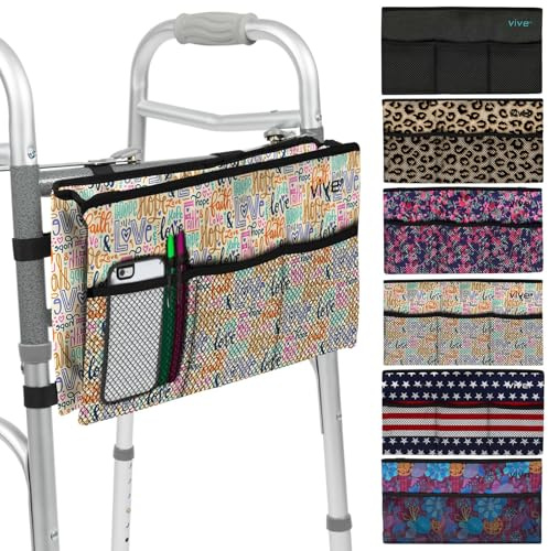Vive Walker Bag - Accessories Wheelchair Basket Pouch (Water Resistant)