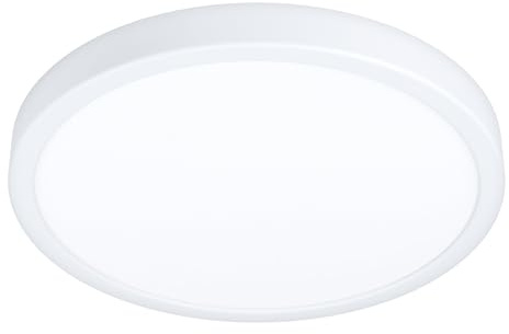 EGLO LED Deckenleuchte Fueva 5, Ø 28,5 cm, Aufbauleuchte | Bad-Deckenlampe aus Metall in Weiß und Kunststoff Leuchtfläche in Weiß, Badezimmer Lampe, LED Aufbaulampe neutralweiß, IP44