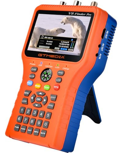 GTMEDIA V8 Finder Pro misuratore di campo digitale terrestre e sat DVB-S2X / S2 / T2 / C, Misuratore Segnale TV e Sat T2 MPEG-2/4 H.264 / H.265 localizzatore satellitare