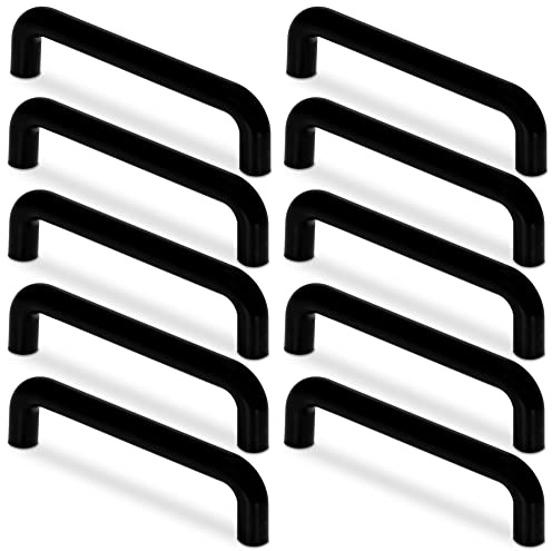 Mavö Schubladengriffe Schwarz 96mm - Kunststoff 10er Set Odysy | Griffe für Küche, Bad, Schrank, Kommode & Schubladen, modern, langlebig & leicht montierbar