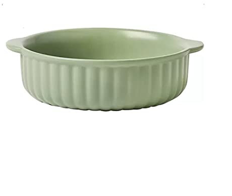 Lasagnera Friggitrice ad aria a doppio orecchio Ciotola da forno Teglia da forno in ceramica Forno domestico Teglia da forno dedicata Piccola teglia rotonda for lasagne Teglia da forno tinta unita Teg
