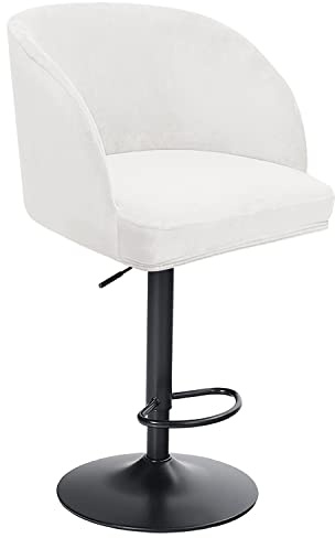XGANGM Samt Barhocker Hussen Bezug mit Rund Lehne/Armlehne Esszimmerstühle Husse Drehbarer Stretch Stuhlüberzug 4er/2er Set Moderne Gebogener Stuhlabdeckung für Restaurant Büro,Milky,2pcs