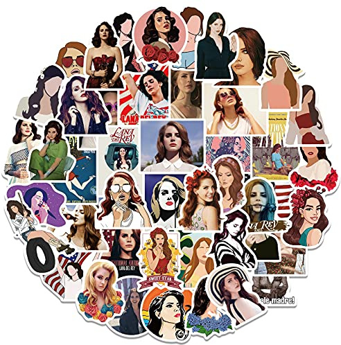 50 pièces Lana Del Rey autocollants décalcomanies pour bouteille d'eau ordinateur portable bagages voiture vélo vélo étanche vinyle autocollants Pack