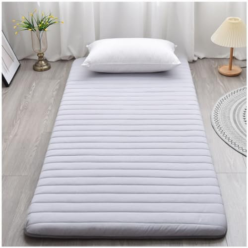 PIKETU Faltbare weiche rollmatratze Tatami Matte, tragbare futon matratze klappbar dünne, für kinderzimmer gästebett Camping Couch,Grau,90x190cm