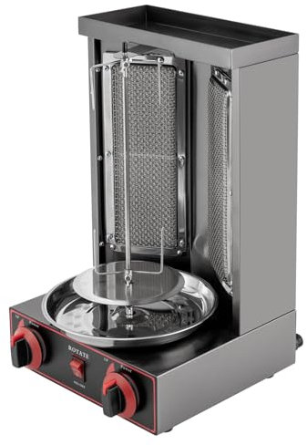 Dönergrill,Hähnchengril,Vertikalgrill,360 Gaskochmaschine Spinnen Grill,Vertikale Broiler,Kebab Gyro Grill, Elektrogrill Schaschlik grill Tischgrill,Gas Middle East BBQ Grill,Schwarz,3000W