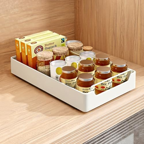 KMDZDZGS Teleskopschublade mit Griff ，Ausziehbarer Schublade Kohlenstoffstahl Küchenschrank Organizer，Multifunktional Schrank Organizer Ohne Bohren für Küche, Bad