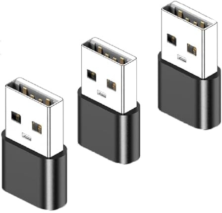 SALPIE Adattatore USB-C femmina a USB maschio (3 pezzi), convertitore da C a USB compatibile con Apple Watch,iPhone 15 14 13,iPad 11 Air5 Mini 6,Airpods,Samsung Galaxy S23 S24 A54 A5 (NERO)